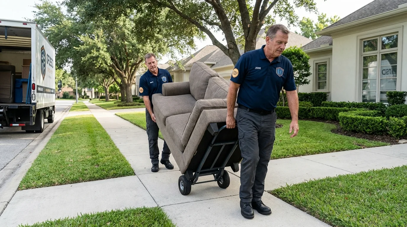 Local residential moving crew loading furniture in Gresham, OR